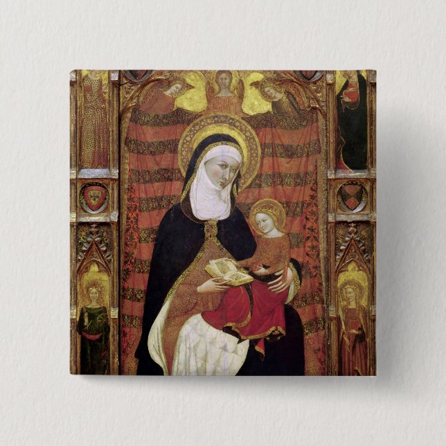 St. Anne and the Virgin 2 Inch Square Button (Front)