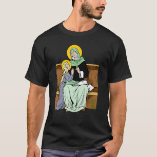 St Anne Image Patron Saint Of Children Mothers Cat T-Shirt