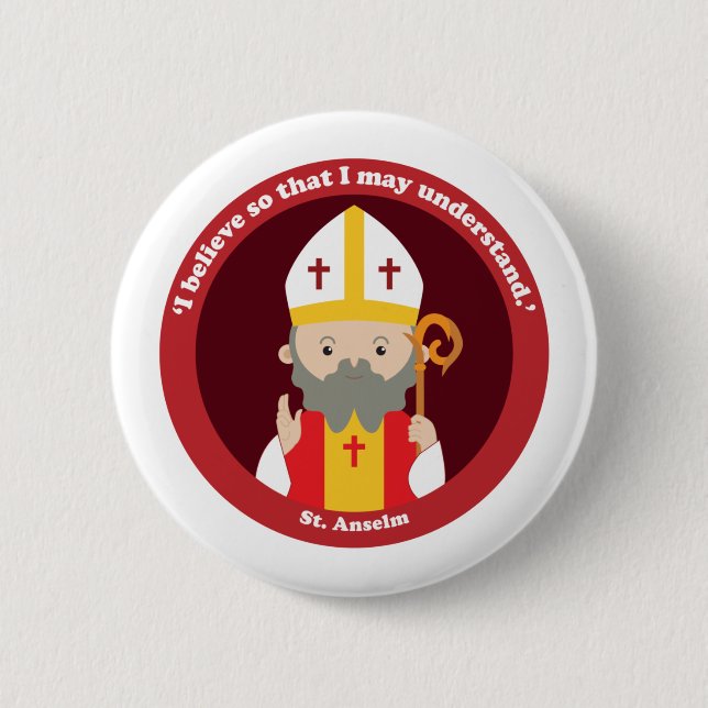 St. Anselm 2 Inch Round Button (Front)