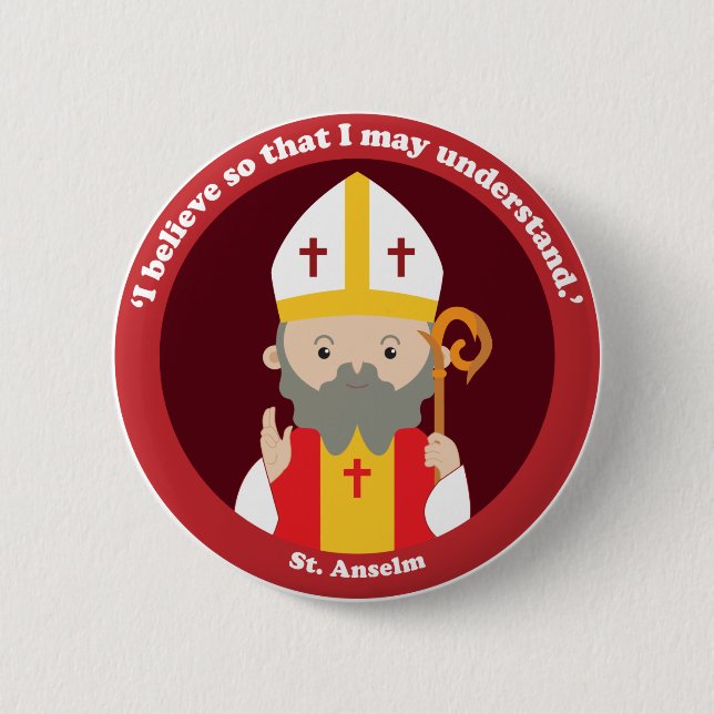 St. Anselm 2 Inch Round Button (Front)