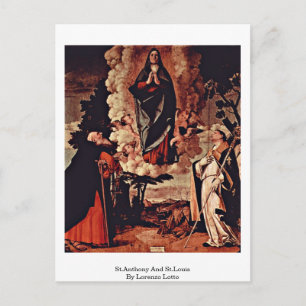 St.Anthony And St.Louis By Lorenzo Lotto Postcard