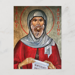 St. Anthony Eastern Orthodox Christian Icon Postcard