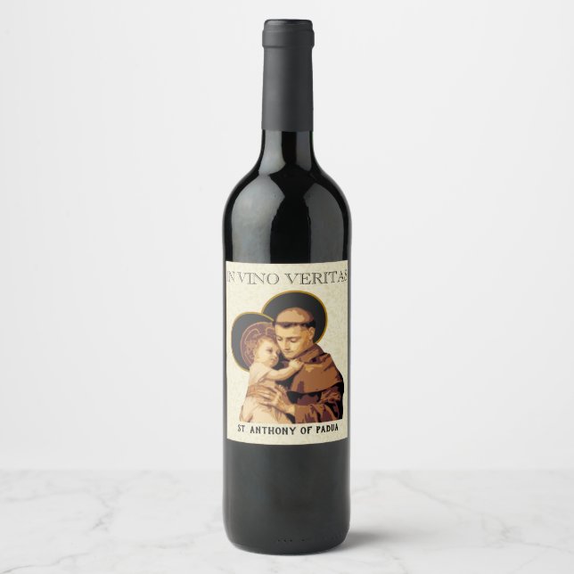 St. Anthony IN VINO VERITAS Wine Label (Front)