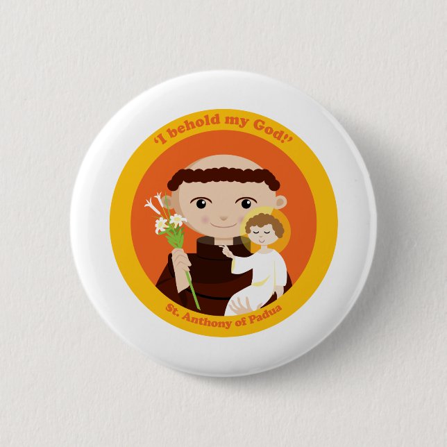 St. Anthony of Padua 2 Inch Round Button (Front)