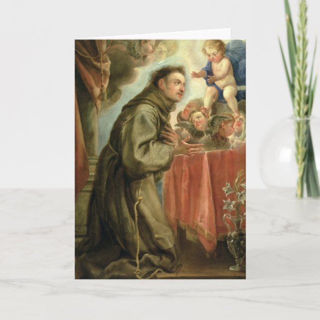 St. Anthony of Padua  adoring the Christ Child Card (Front)
