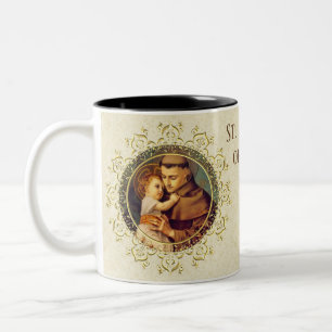 St. Anthony of Padua Baby Jesus Two-Tone Coffee Mug
