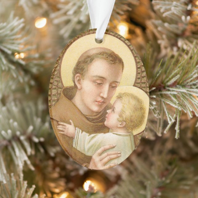 St Anthony of Padua & Christ Child (JM 05) Acrylic Ornament (Tree)