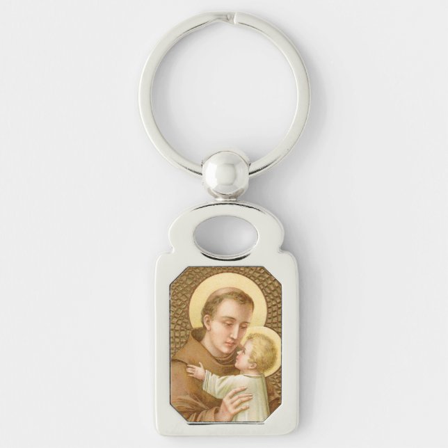 St. Anthony of Padua & Christ Child (JM 05) Rect Keychain (Front)