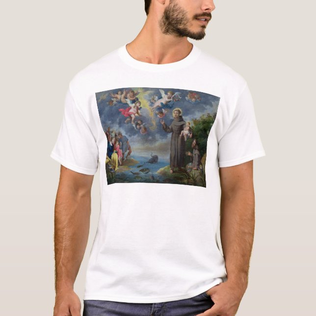 St. Anthony of Padua Preaching to the Fish T-Shirt (Front)