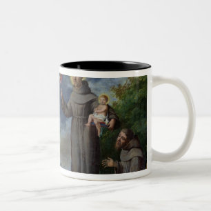 St. Anthony of Padua Preaching to the Fish Two-Tone Coffee Mug
