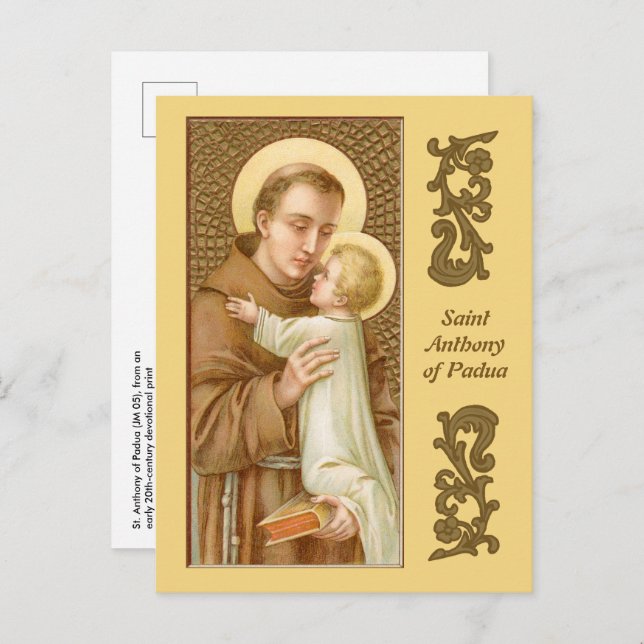 St. Anthony of Padua & the Christ Child (JM 05) Postcard (Front/Back)