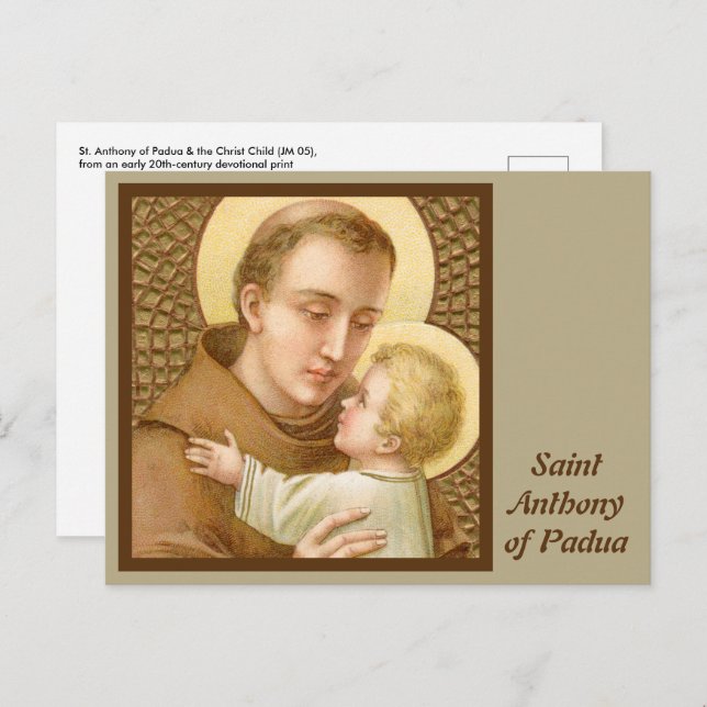 St. Anthony of Padua & the Christ Child (JM 05) Postcard (Front/Back)