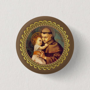 St. Anthony of Padua with Baby Jesus 1 Inch Round Button