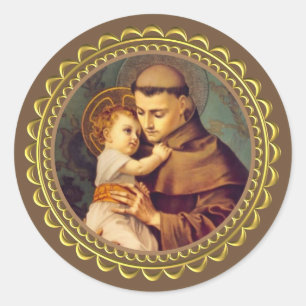 St. Anthony of Padua with Baby Jesus Classic Round Sticker