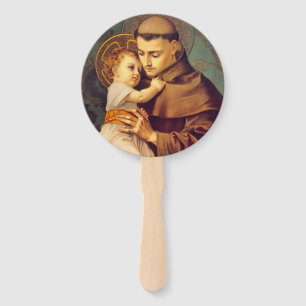 St. Anthony of Padua with Baby Jesus Hand Fan