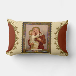 St. Anthony of Padua with Baby Jesus Lumbar Pillow