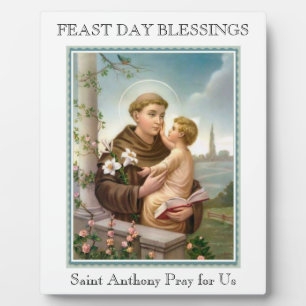St. Anthony of Padua with Baby Jesus Plaque