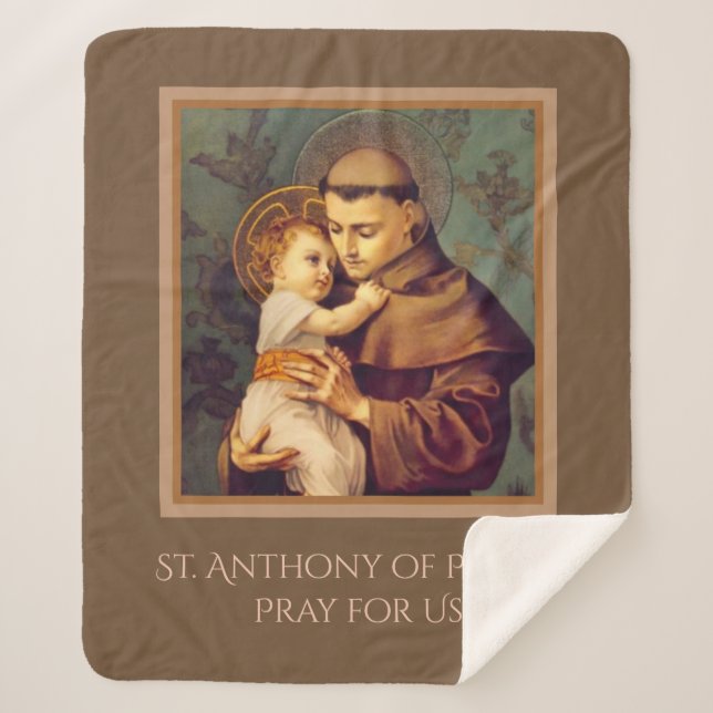 St. Anthony of Padua with Baby Jesus Sherpa Blanket (Front)