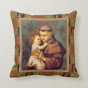 St. Anthony of Padua with Baby Jesus Throw Pillow