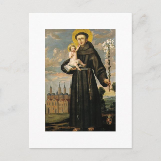 St Anthony of Padua with Child Jesus Postcard (Front)