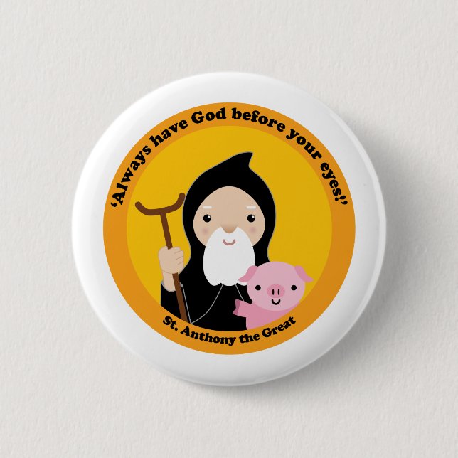 St. Anthony the Great 2 Inch Round Button (Front)