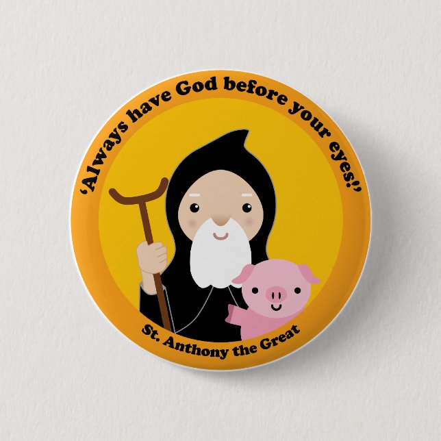 St. Anthony the Great 2 Inch Round Button (Front)