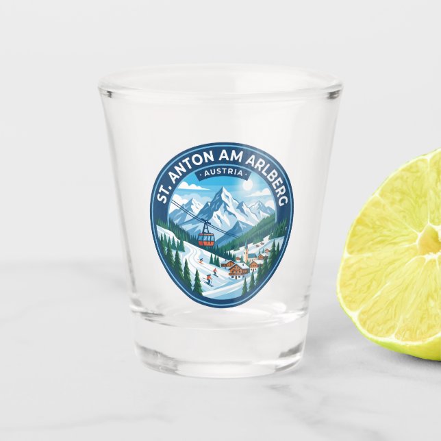 St. Anton am Arlberg Austria Shot Glass (Front)