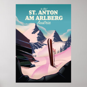St. Anton am Arlberg ski Austria Poster
