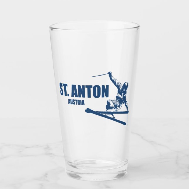St. Anton Austria Skier Glass (Front)