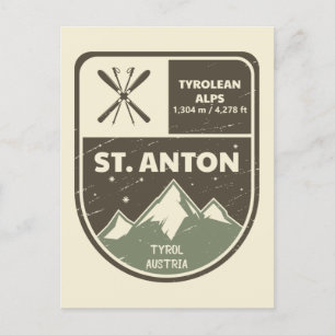 St Anton Tyrolean Alps Tyrol Austria Postcard