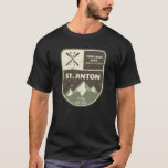 St Anton Tyrolean Alps Tyrol Austria T-Shirt<br><div class="desc">St Anton Ski Badge Design with elevation and location details.</div>