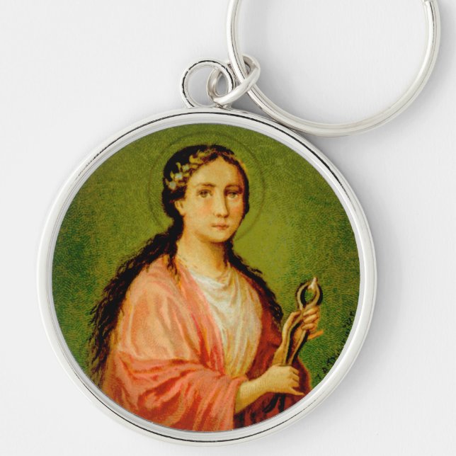St. Apollonia (BLA 001) Premium Round Metal Keychain (Front)
