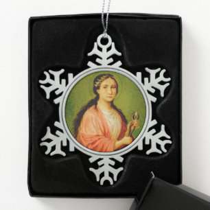 St. Apollonia (BLA 001) Snowflake Pewter Christmas Ornament