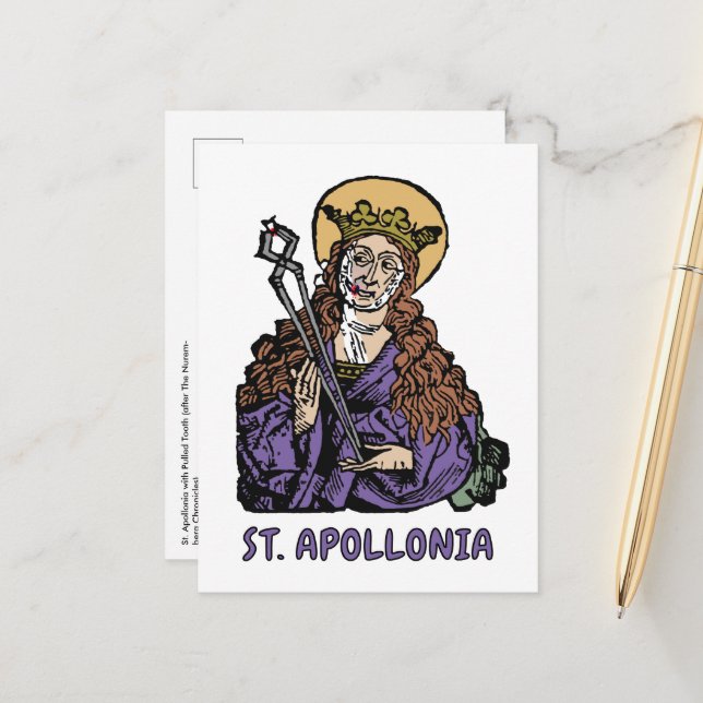 St. Apollonia with Pulled Tooth (Nuremberg) Postcard (Front/Back In Situ)