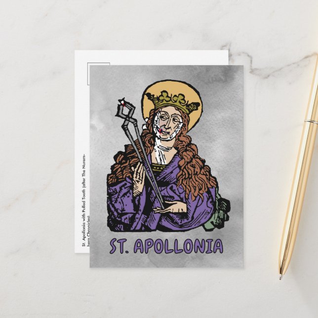 St. Apollonia with Pulled Tooth (Nuremberg) Postcard (Front/Back In Situ)