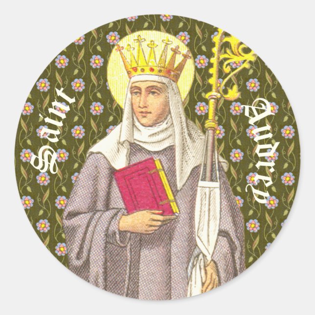 St. Audrey (Etheldreda) (P 003) Classic Round Sticker (Front)