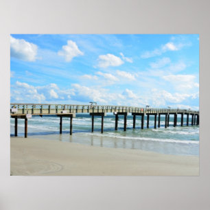 St. Augustine Beach Fishing Pier Poster