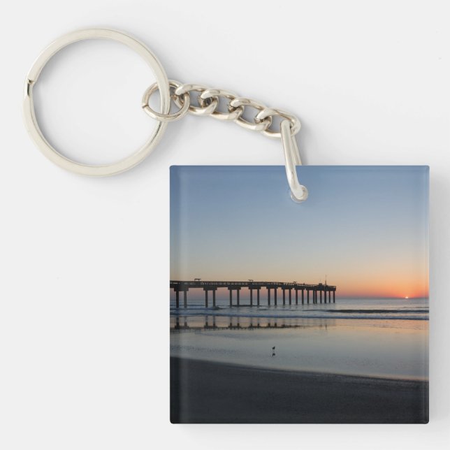 St. Augustine Beach, Fl. fishing pier Keychain (Front)
