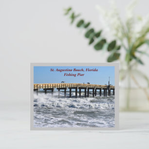 St. Augustine Beach Florida Fishing Pier Holiday Postcard