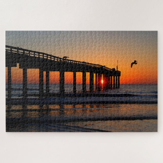 St. Augustine Beach, Florida Fishing Pier Jigsaw Puzzle (Horizontal)