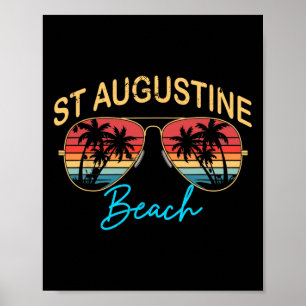 St Augustine Beach Florida Men Women Souvenir Surf Poster
