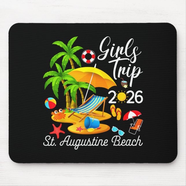 St Augustine Beach Florida Summer Artwork Mouse Pad (Front)