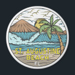St Augustine Beach Florida Vintage Magnet<br><div class="desc">St Augustine Beach hand drawn illustration with mountains and ocean waves in the background. Perfect for anyone who loves to visit St Augustine Beach.</div>