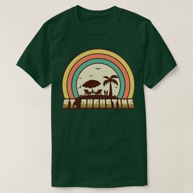 St Augustine Beach Retro Sunset Style T-Shirt (Design Front)