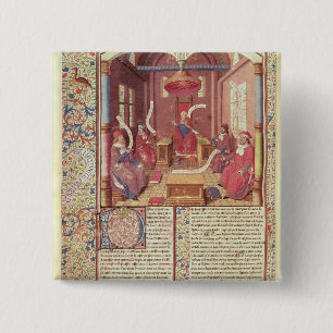 St. Augustine, Epicurus, Zeno, Antiochus & 2 Inch Square Button