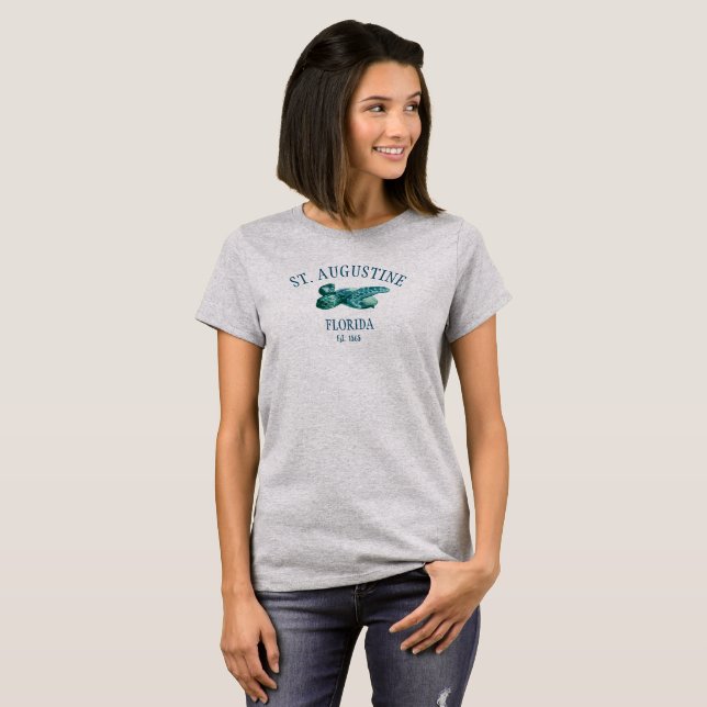 St Augustine EST 1565 Beach Sea Turtle T-Shirt (Front Full)