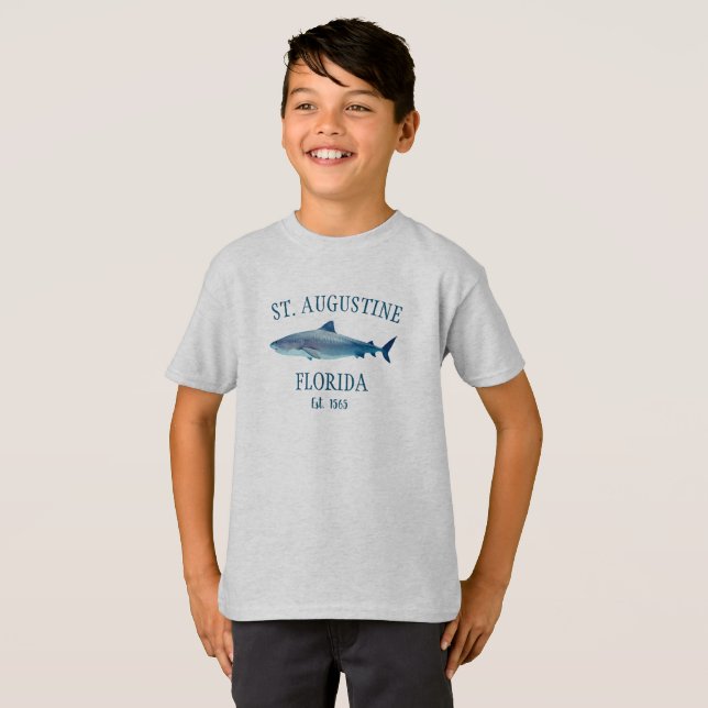 St Augustine EST 1565 Shark Kid T-Shirt (Front Full)