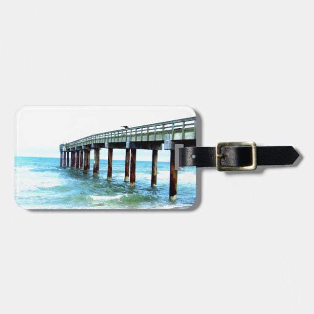 St. Augustine Fishing Pier Luggage Tag (Front Horizontal)