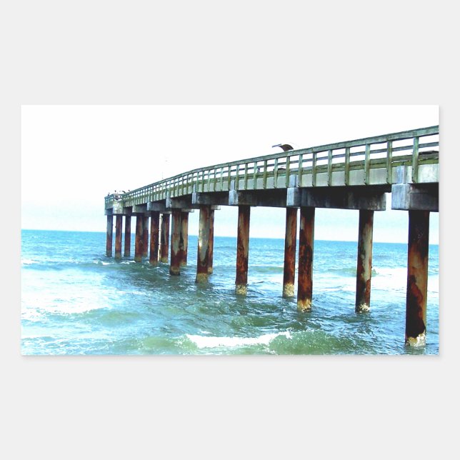 St. Augustine Fishing Pier Sticker (Front)