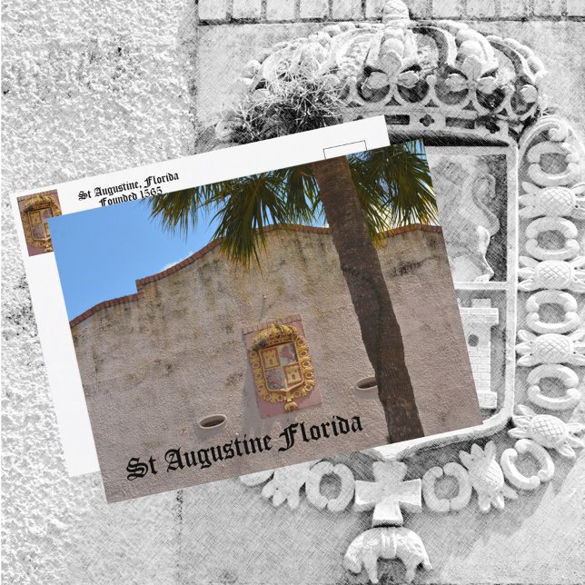 St Augustine FL Coat of Arms of The Spanish Empire Postcard (Creator Uploaded)
